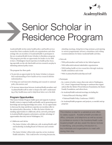 Senior Scholar in Residence Program