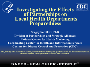 Investigating the Effects of Partnerships on Local Health Departments Preparedness