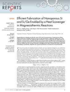 Efficient Fabrication of Nanoporous Si in Magnesiothermic Reactions