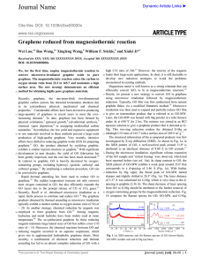 Journal Name ARTICLE TYPE Graphene reduced from magnesiothermic reaction Cite this: DOI: 10.1039/c0xx00000x