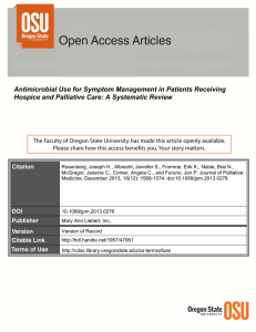 Antimicrobial Use for Symptom Management in Patients Receiving