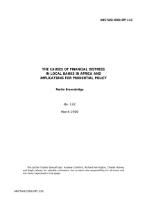 THE CAUSES OF FINANCIAL DISTRESS IN LOCAL BANKS IN AFRICA AND