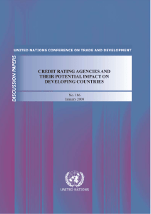 CREDIT RATING AGENCIES AND THEIR POTENTIAL IMPACT ON DEVELOPING COUNTRIES No. 186