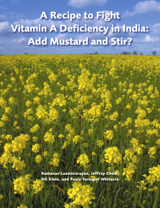 A Recipe to Fight Vitamin A Deficiency in India: