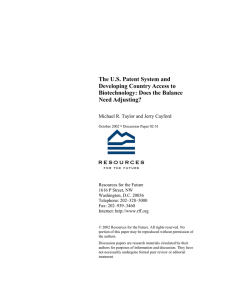 The U.S. Patent System and Developing Country Access to