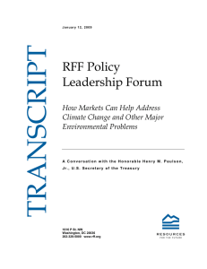 RFF Policy Leadership Forum How Markets Can Help Address