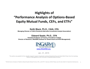 Highlights of “Performance Analysis of Options-Based Equity Mutual Funds, CEFs, and ETFs”