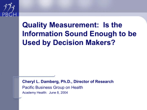 Quality Measurement:  Is the Information Sound Enough to be