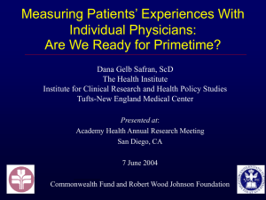 Measuring Patients’ Experiences With Individual Physicians: Are We Ready for Primetime?