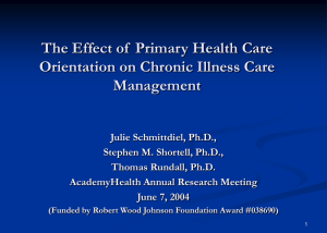 The Effect of  Primary Health Care Management