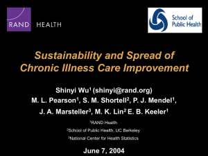 Sustainability and Spread of Chronic Illness Care Improvement