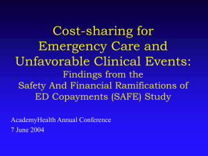 Cost-sharing for Emergency Care and Unfavorable Clinical Events: Findings from the