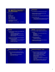 Introduction Self - reported Effects of Prescription Drug