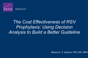 The Cost Effectiveness of RSV Prophylaxis: Using Decision