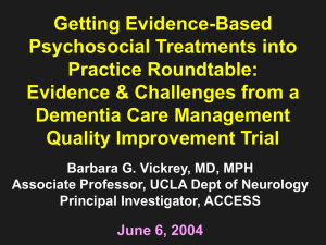 Getting Evidence-Based Psychosocial Treatments into Practice Roundtable: Evidence &amp; Challenges from a