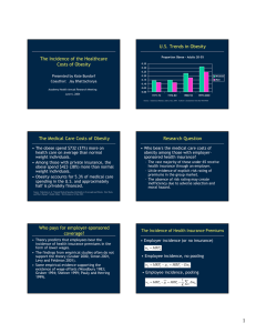 U.S. Trends in Obesity The Incidence of the Healthcare Costs of Obesity