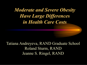 Moderate and Severe Obesity Have Large Differences in Health Care Costs