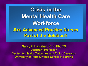 Crisis in the Mental Health Care Workforce Are