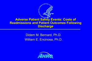 Adverse Patient Safety Events: Costs of Readmissions and Patient Outcomes Following Discharge