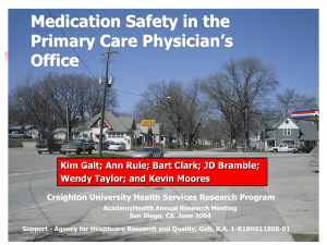 Medication Safety in the Primary Care Physician’s Office