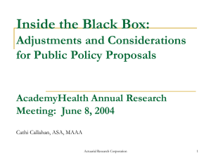 Inside the Black Box: Adjustments and Considerations for Public Policy Proposals