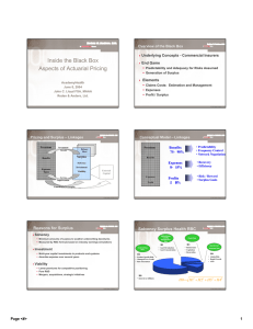 Inside the Black Box Aspects of Actuarial Pricing End Game