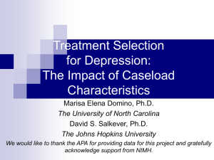 Treatment Selection for Depression: The Impact of Caseload Characteristics