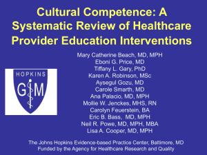 Cultural Competence: A Systematic Review of Healthcare Provider Education Interventions