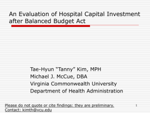 An Evaluation of Hospital Capital Investment after Balanced Budget Act