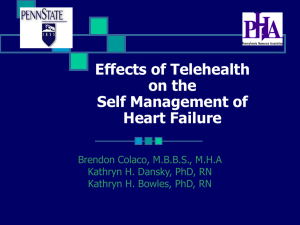 Effects of Telehealth on the Self Management of Heart Failure
