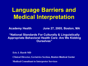 Language Barriers and Medical Interpretation