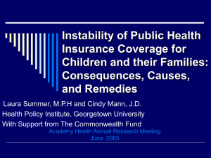 Instability of Public Health Insurance Coverage for Children and their Families: Consequences, Causes,
