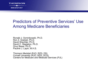 Predictors of Preventive Services’ Use Among Medicare Beneficiaries