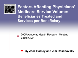 Factors Affecting Physicians’ Medicare Service Volume: Beneficiaries Treated and Services per Beneficiary