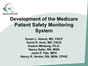 Development of the Medicare Patient Safety Monitoring System