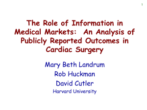 The Role of Information in Medical Markets:  An Analysis of