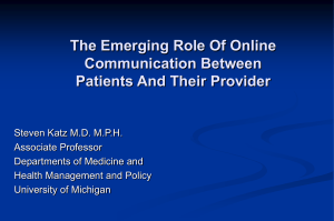 The Emerging Role Of Online Communication Between Patients And Their Provider