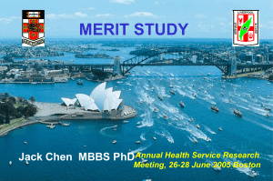 MERIT STUDY Jack Chen  MBBS PhD Annual Health Service Research