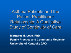 Asthma Patients and the Patient-Practitioner Relationship: A Qualitative Study of Continuity of Care