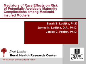 Mediators of Race Effects on Risk of Potentially Avoidable Maternity insured Mothers