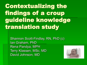 Contextualizing the findings of a croup guideline knowledge translation study