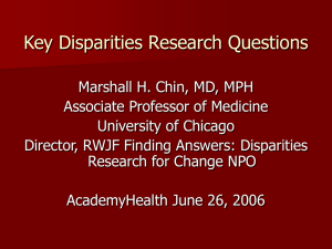 Key Disparities Research Questions