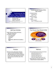 Cardiovascular Risk Factors, Type 2 Diabetes &amp; Primary Care Clinic Structure