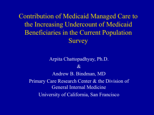 Contribution of Medicaid Managed Care to the Increasing Undercount of Medicaid