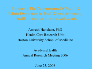 Exploring The Determinants Of Racial &amp; Health Insurance, Income And Assets
