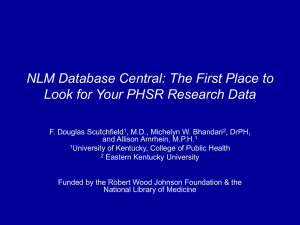 NLM Database Central: The First Place to