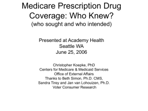 Medicare Prescription Drug Coverage: Who Knew? (who sought and who intended)