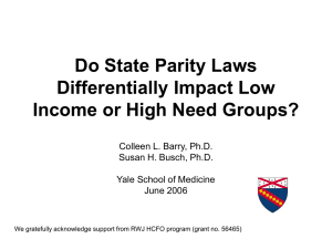 Do State Parity Laws Differentially Impact Low Income or High Need Groups?