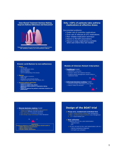 Only ~50% of patients take asthma medications at effective doses