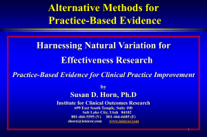 Alternative Methods for Practice-Based Evidence Harnessing Natural Variation for Effectiveness Research